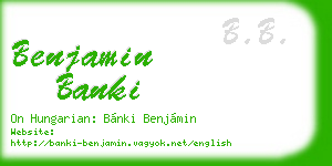 benjamin banki business card